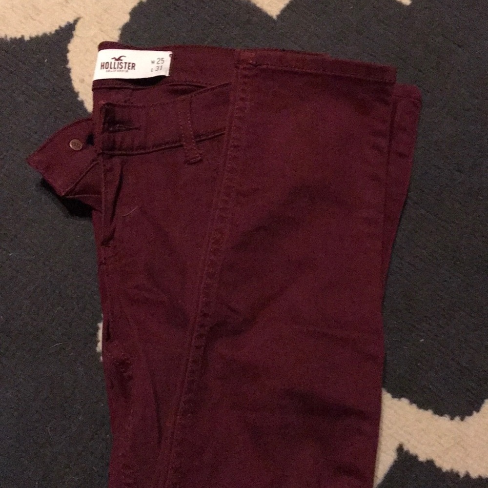 Brand New Maroon Hollister Jeans